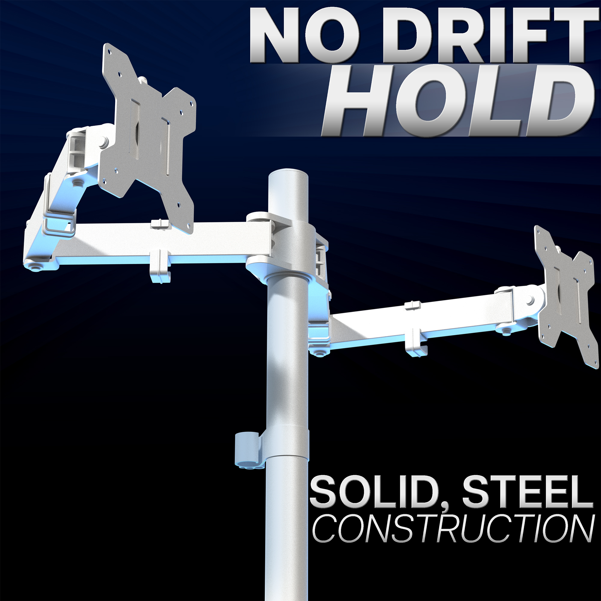 VIVO White Dual Monitor Desk Mount Adjustable Stand, Fits Screens up to 32"
