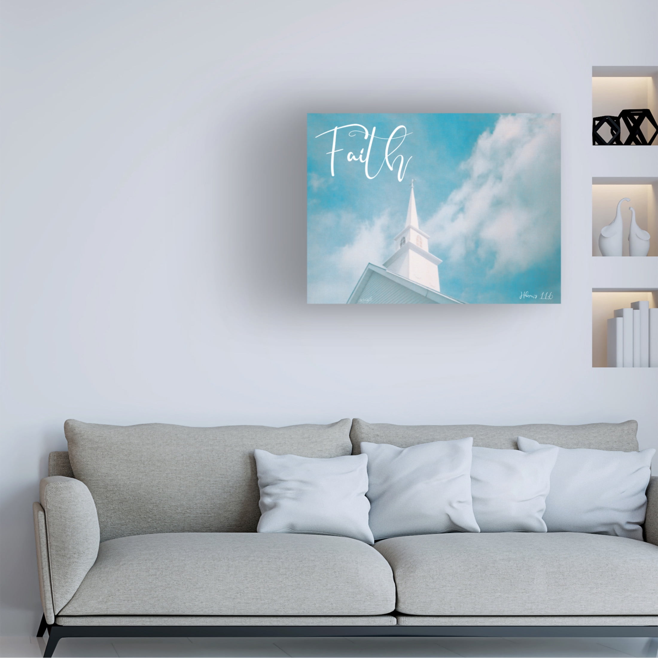 Canvas Wall Art - Life BeautifuLEE 'Church Faith 1' Wall Art for Living Room, Bedroom, or Office Décor by Trademark Fine Art - 24 x 18 Inches