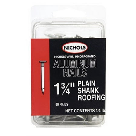 

Nichols Wires Roofing Nail 1-3/4 0.145 Plain Aluminum Box 1/4 Lb.