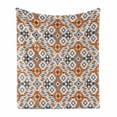 thumbnail image 1 of Ethnic Soft Flannel Fleece Throw Blanket, Folkloric Pattern with Zigzags and Geometrical Details Design Repetition, Cozy Plush for Indoor and Outdoor Use, 50" x 60", Orange Dimgray Grey, by Ambesonne, 1 of 6