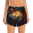 thumbnail image 2 of Balery Underwater Treasure Chest Pantalones cortos deportivos para mujer con forro y dos bolsillos, elásticos, para entrenamiento, gimnasio, yoga-XX-Large, 2 of 7