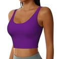 thumbnail image 2 of Goofa Purple Printed Sports Bras for Women, High Impact Running Bra Workout Crop Tank Tops Longline Sports Bra Push up-Small, 2 of 9