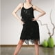 thumbnail image 4 of Vestido De Baile Rumba Tango Vestido de baile de tango para mujer Lentejuelas Borlas Vestido de fiesta de moda (Negro L) Ygjytge para Mujer Negro T M, 4 of 7