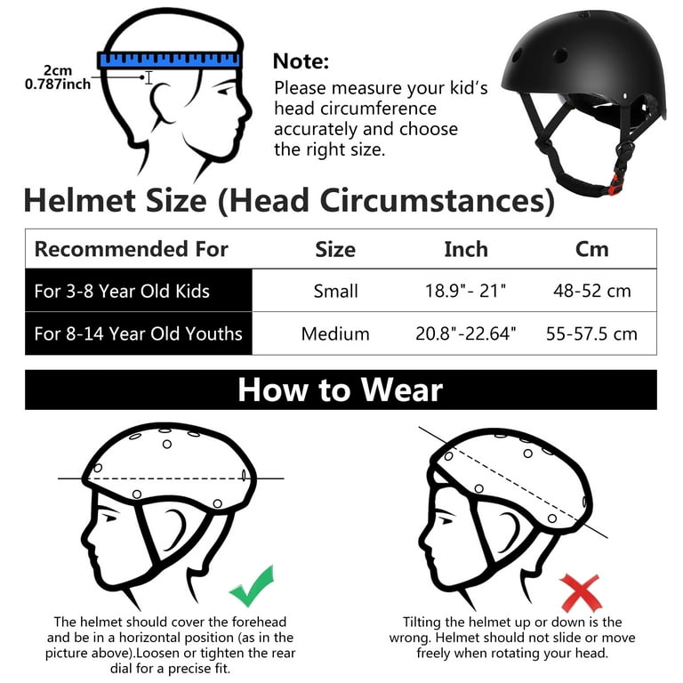 Protective Gear Set, Adjustable Kids Helmet Set, Helmet Elbow and Wrist  Guards for 3-10 Years Old Boys Girls for Skating Riding Roller Cycling,  Black - Walmart.com