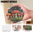 thumbnail image 4 of PU Leather Coasters for Drinks Bar Beer,Set of 6 with Holder,Round Housewarming Gift,Mushrooms In The Moonlight, 4 of 4