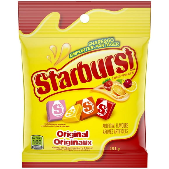 STARBURST, Originaux, bonbons à mâcher, sac à partager, 191 g 1&nbsp;sac, 191&nbsp;g