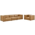 thumbnail image 2 of Modway Mingle Vegan Leather Sofa and Armchair Set in Tan, 2 of 10