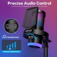 thumbnail image 5 of ZealSound Wireless Desktop Microphone for PC, Mac, iPhone, iPad & Android, 2.4G with 3-in-1 Receiver, Noise Reduction, Volume Knob, Mute, RGB, Real-Time Monitoring for Podcasting, Streaming & Gaming, 5 of 9