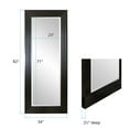 thumbnail image 2 of Tyler Dillon Glossy Black Full Length Rectangular Mirror with Stepped Wood Frame 82"H x 34"W, 2 of 6