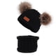 thumbnail image 4 of Conjunto de dos piezas de gorro y bufanda de invierno para niños, gorro de punto de doble bola para bebé, cálido y acolchado de terciopelo, 4 of 5