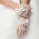 thumbnail image 3 of 1 Par de Guantes de Encaje con para Niña de , Honor, Comunión, Banquete de Boda Zulema Guantes de niña de las flores, 3 of 7