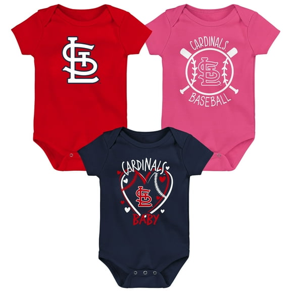 Infant St. Louis Cardinals Slide Home Three-Pack Bodysuit Set
