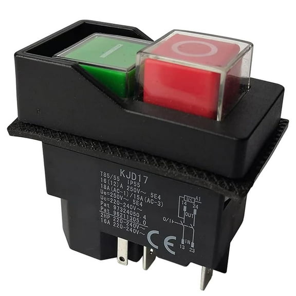 Mosiee For Kjd17 220V 5 Pin Electromagnetic Switch Pushbutton Switches For Garden Tools