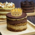 thumbnail image 4 of Uxcell Mini Crown Cake Toppers, Alloy Queen Princess Little Crown Tiara With Crystal for Birthday Cake Decor, Gold/Champagne, 4 of 6
