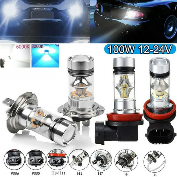 1 bombilla LED antiniebla para coche 100W H11 9005/9006 H3/H8/H9/H4/H7 20SMD 6000K/8000K
