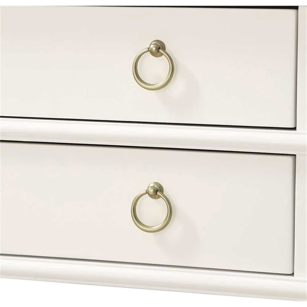 Home Square 2-Drawer Tray Top Wood Nightstand Set in White (Set of 2)