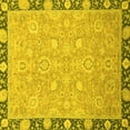 thumbnail image 1 of Ahgly Company Indoor Square Oriental Yellow Traditional Area Rugs, 4' Square, 1 of 4