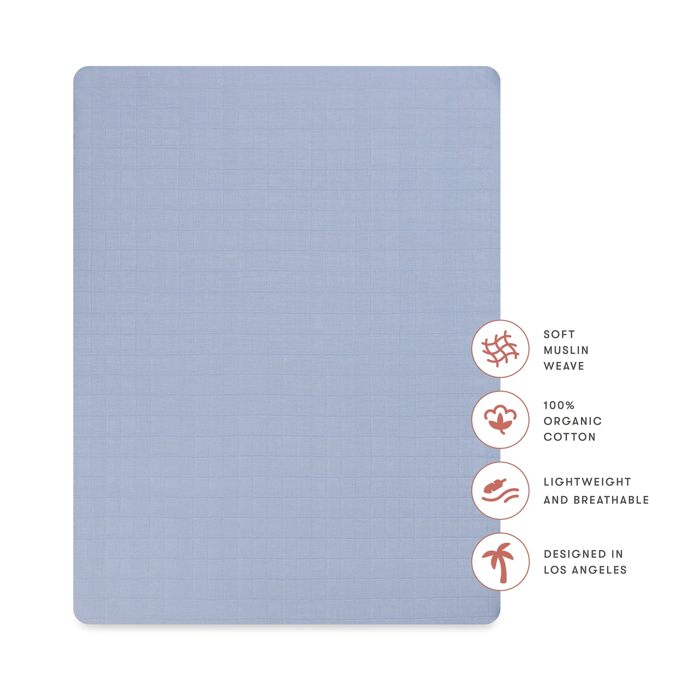 Babyletto All-Stages Midi Crib Sheet in GOTS Certified Organic Muslin Cotton