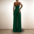 thumbnail image 5 of Kureaily Ladies' Strapless Waist Cinching Straight Floor Length Minimalist Pants Beach Lounge Jumpsuit, 5 of 5