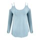 thumbnail image 4 of Camiseta de mujer con cuello en V y manga raglán - Diseño calado, informal de otoño, suave y transpirable, fácil de cuidar, 4 of 4