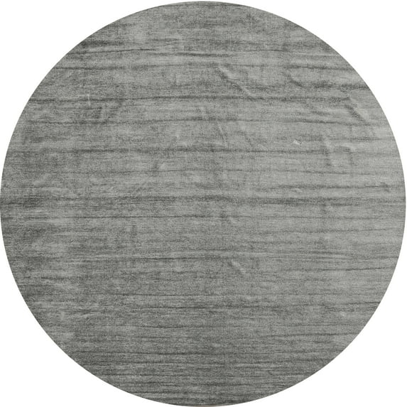 Ahgly Company Indoor Round Contemporary Dark Gray Abstract Area Rugs, 6' Round