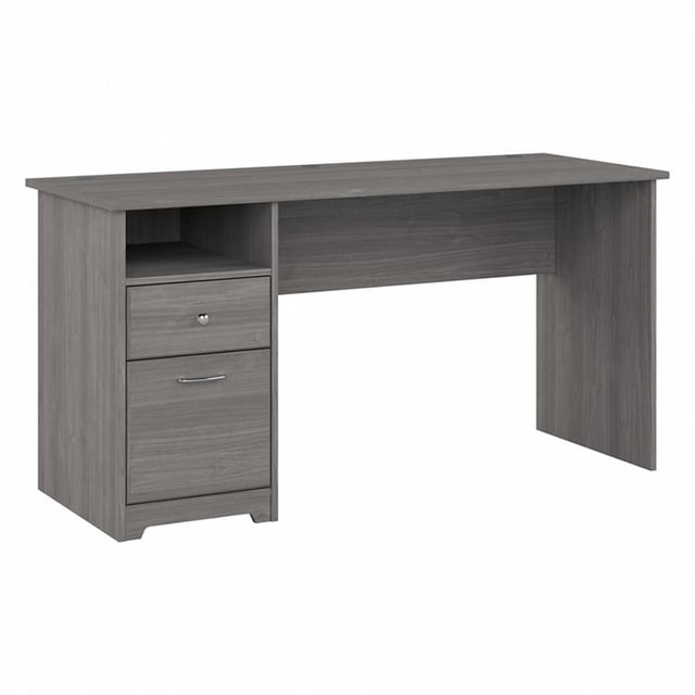 Pemberly Row Bureau d'Ordinateur 60W avec Tiroirs en Gris Moderne - Bois d'Ingénierie