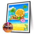 thumbnail image 1 of Cuadros Decorativos Kit de póster de playa soleada 5D de pintura de diamante de taladro redondo comp Likrtyny embutido en tela, 1 of 9