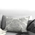 thumbnail image 5 of Damaskus Linen Graphite Decor Pillow (Feather Insert) 14"x20" Rectangle, 5 of 5