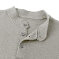 thumbnail image 4 of Turilly Men's Sweater Henley Neck Button Placket Pullover Sweater with Ribbed Cuffs Casual Essential Top, 4 of 7