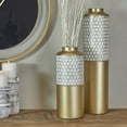 thumbnail image 2 of CosmoLiving by Cosmopolitan 22", 14"H Honeycomb Gold Metal Vase, Set of 2, 2 of 7