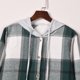 thumbnail image 5 of Pntutb, camisa a cuadros informal de manga larga para mujer, Sudadera con capucha estampada a cuadros, tops, selecciones Flash Pntutb Pntutb-6139, 5 of 9