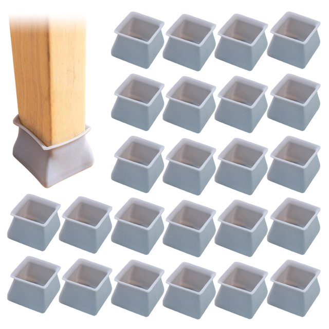 Bangcool 24PCS Chair Leg Cap Square Scratch-proof Chair Leg Protector Furniture Pad