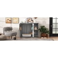 thumbnail image 4 of YIYADO Cat Litter Box Enclosure Furniture with Power Outlet, Hidden Litter Box Cabinet for Large Automatic Litter Boxes, Grey Cat Washroom with Litter Catcher & Adjustable Storage Shelves, 4 of 6