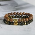 thumbnail image 3 of RSAMD Tibetan Beads Carve Mantra Bracelet Men Vintage Buddhist Meditation Jewelry-Style-18, 3 of 9