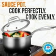 thumbnail image 6 of NutriChef 2 Quart Stainless Steel Sauce Cooking Pot with Glass Lid & Handle, 6 of 8