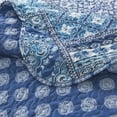 thumbnail image 7 of HoneiLife Quilts King Size - 3 Piece Microfiber Quilt set Reversible Bedspreads Patchwork Coverlets Floral Bedding Set All Season, Blue, 7 of 7