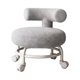 thumbnail image 2 of Silla giratoria y móvil, asiento bajo con ruedas, taburete resistente con asiento acolchado. Gris, 2 of 9