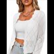 thumbnail image 1 of Chaqueta Cárdigan de Punto con Cuello en V y Larga para Mujer, Suéter Chal de Punto Sin Botones. XL, 1 of 8