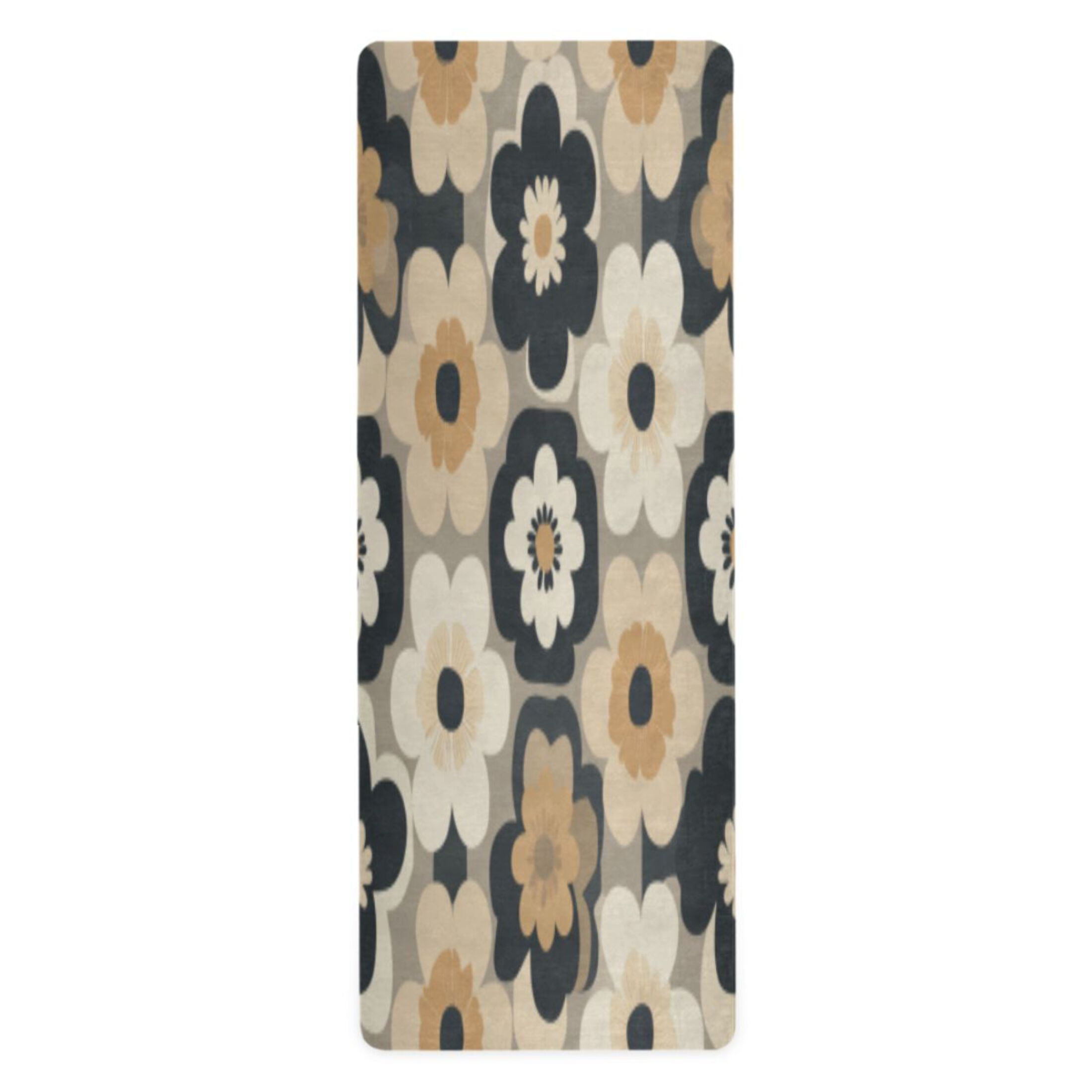 BZSMCE Yoga Mat Women Fitness Mat Retro Floral Color Fusion Pattern
