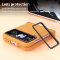 thumbnail image 7 of MonsDirect for 6.7 inch Samsung Galaxy Z Flip 3 5G 2021 Case, Hinge Protection Hard PC Back Shell Anti-Drop Slim Shockproof Full Coverage with Independent Lens Circle for Galaxy Z Flip 3, Orange, 7 of 7