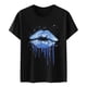 thumbnail image 5 of Fiudx Ropa de Mujer Blusa de Manga Corta con Cuello Redondo y Estampado a La Moda para Mujer, 5 of 5