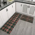 thumbnail image 2 of Green and Red Christmas Plaid Pattern Kitchen Rugs Sets Of 2,Anti Fatigue Kitchen Mat Rugs Non Slip Washable,Decorative Kitchen Floor Mats for Kitchen,Sink,Laundry,17"x30"+17"x47", 2 of 7
