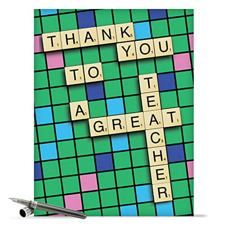 J9123 Jumbo Hilarious Thank You Greeting Card: 'Thank You to a Great Teacher Thank You' with Envelope (Extra Large Size: 8.5