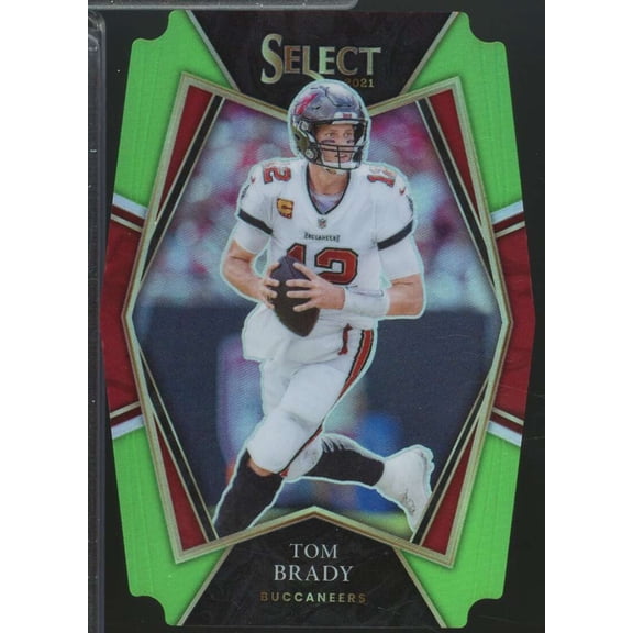 Tom Brady Card 2021 Select Prizm Neon Green Die Cut /349 #101