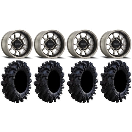 Method 409 15 Grey (4+3) Wheels 34 Intimidator Tires Sportsman RZR Ranger