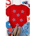 thumbnail image 2 of Women's Red July 4th Sequin Star Graphic T-Shirt for Independence Day | [ZhiHiMeRi] | (US 20-22)2XL, 2 of 6