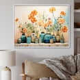 thumbnail image 2 of Designart "Watercolor Depiction of Floral Pottery in Blue II" Oversized Geometric Framed Wall Art - Bohemian Blue Boho Pottery Entryway Framed Wall Art, 2 of 7
