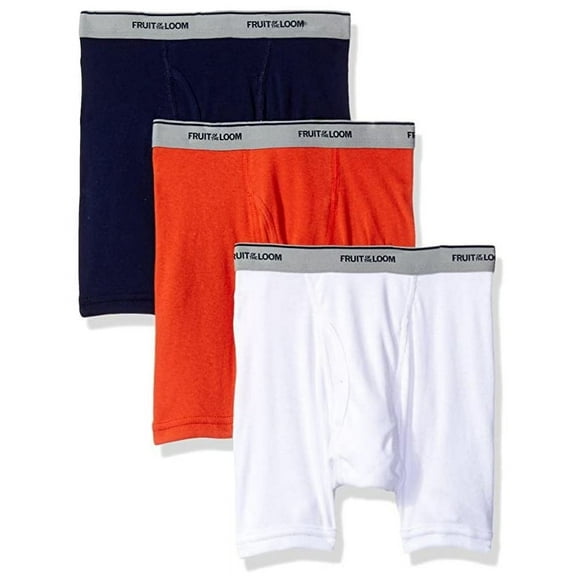 Fruit of the Loom Boys Assorted Cotton Boxer Briefs Underwear 3 Pack