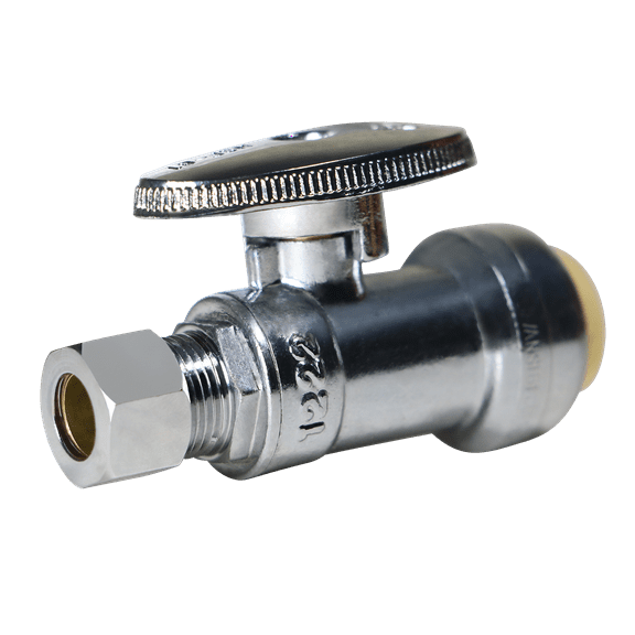 2 Pcs XFITTING OD Compression 3/8 Inch x 1/2 Inch Push Fit Straight Valve, 25-3-1=2XX