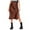 Z2 Brown, variant on Women's Satin High Waisted Maxi Skirts Waistband Elegant Side Slit A Line Long Skirt(Color:Black,Size:M)